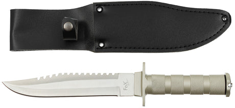 Couteau de survie Fox Outdoor manche creux boussole et kit lame 17,5 cm