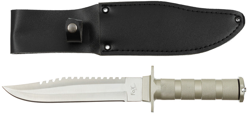Couteau de survie Fox Outdoor manche creux boussole et kit lame 17,5 cm