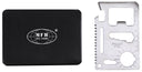 Outil multifonctions MFH format carte 11 fonctions en acier inoxydable 6,8 x 4,5 cm