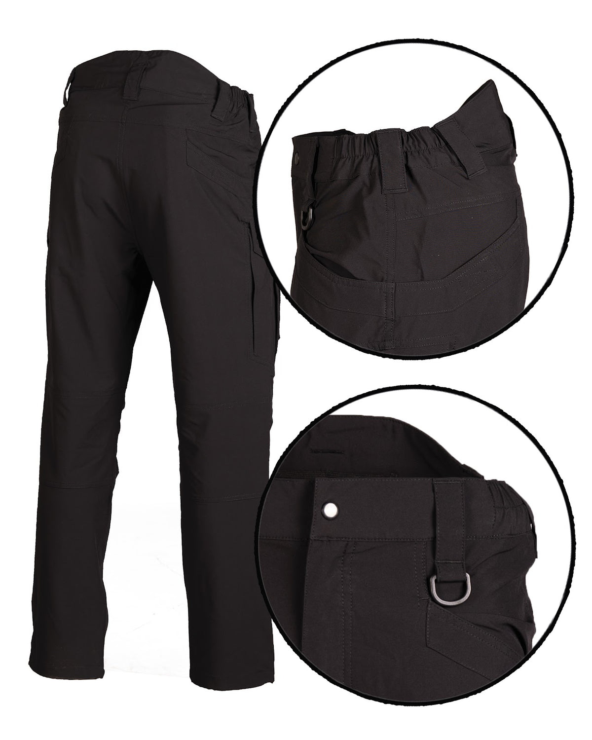 Pantalon tactique Assault Mil-Tec en polyester élasthanne avec renfort de genou et anneaux en D