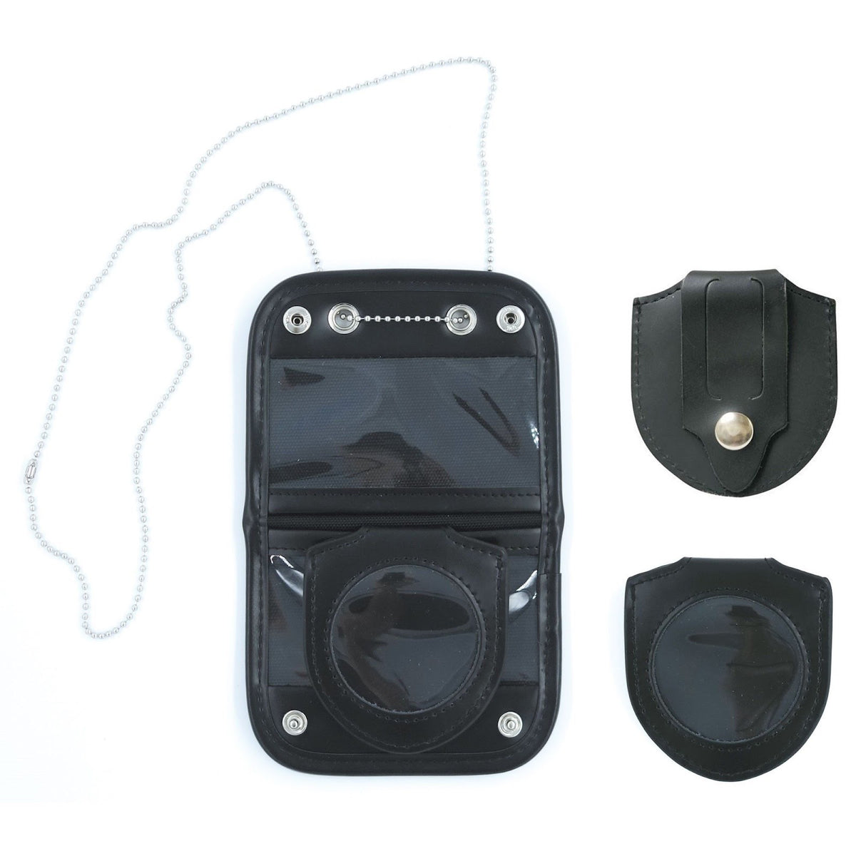 Porte-carte Patrol Equipement Gendarmerie cuir et polyester avec chaîne et médaille