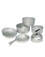 Set de gamelles Mil-Tec en aluminium : 3 casseroles, poêle et bouilloire, 750 g