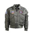 Blouson de vol type CWU Mil-Tec pour enfant en nylon garni 180 g/m² avec insignes