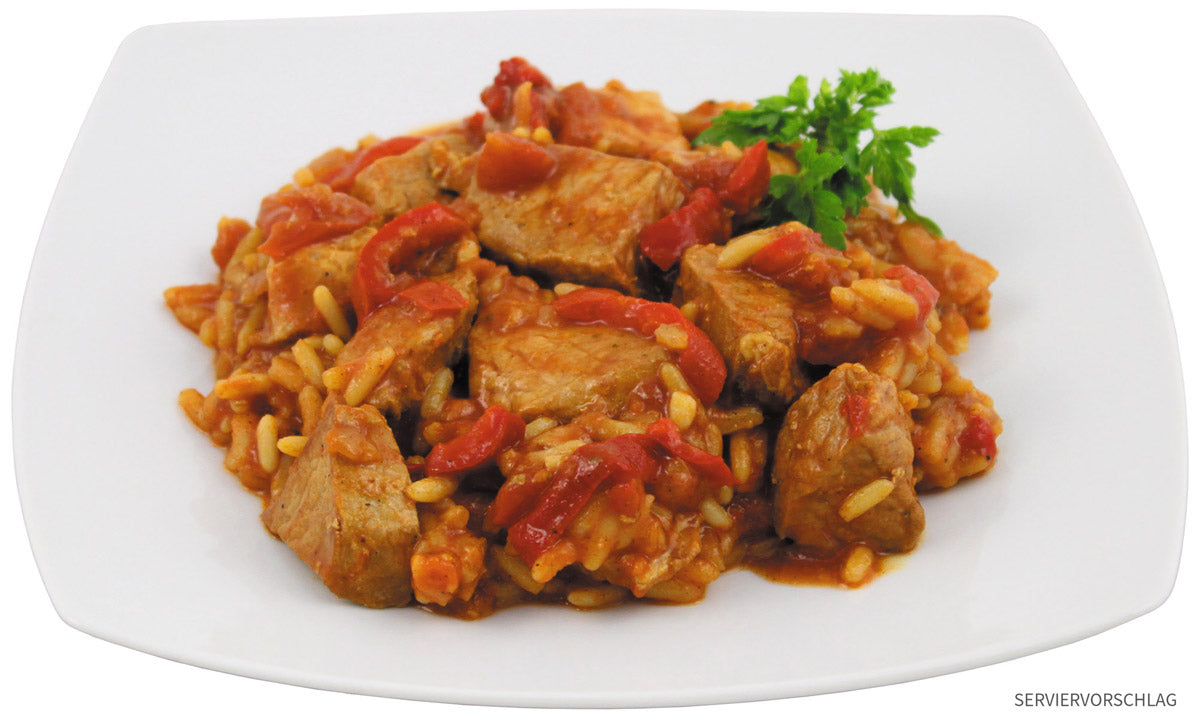Conserve de plat cuisiné MFH 400 g à base de porc prête à réchauffer