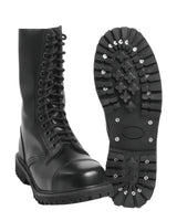 Chaussures de combat Mil-Tec Invader en cuir bovin grainé à 14 œillets semelle vissée