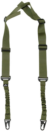 Bretelle de combat 2 points MFH élastique réglable de 65 à 210 cm avec mousquetons