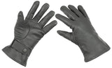 Gants en cuir MFH de type BW légèrement doublés à patte de serrage au poignet