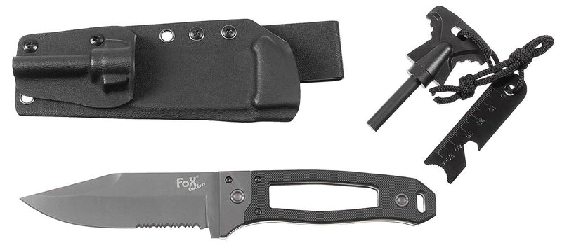 Couteau Scorpion Fox Outdoor pleine soie lame 11,5 cm manche G10 gaine Kydex
