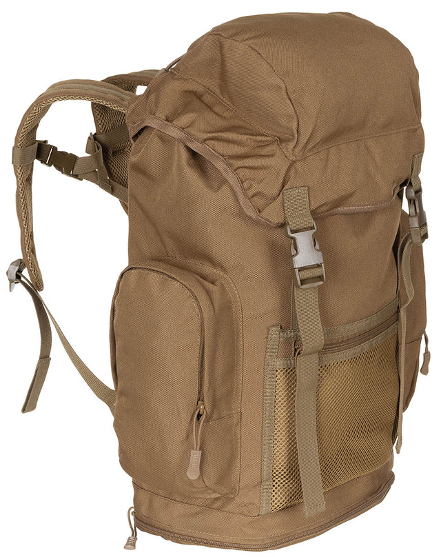 Sac à dos britannique MFH 30 l en polyester avec dos rembourré et poche de fond