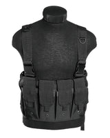Gilet Chest Rig Mil-Tec en polyester enduit PVC 4 poches chargeurs et 2 poches pistolet
