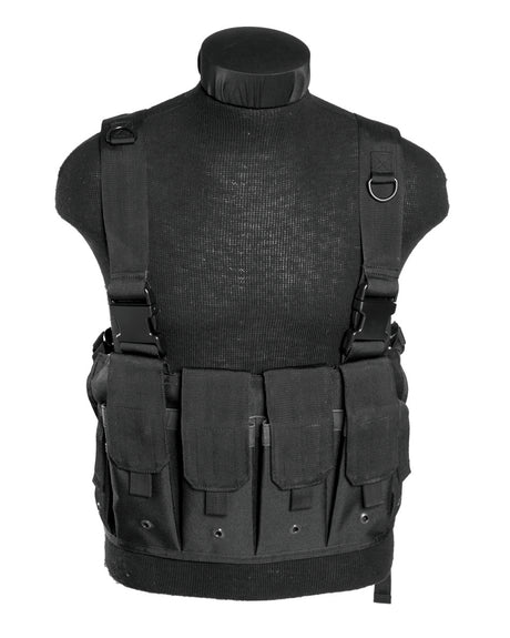 Gilet Chest Rig Mil-Tec en polyester enduit PVC 4 poches chargeurs et 2 poches pistolet