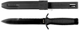 Couteau de combat Strike MFH lame 17 cm épaisseur 5 mm manche caoutchouc gainé