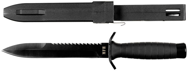 Couteau de combat Strike MFH lame 17 cm épaisseur 5 mm manche caoutchouc gainé