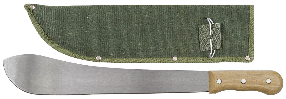 Machette Bolo Fox Outdoor lame 35,5 cm manche bois rivé avec étui toile