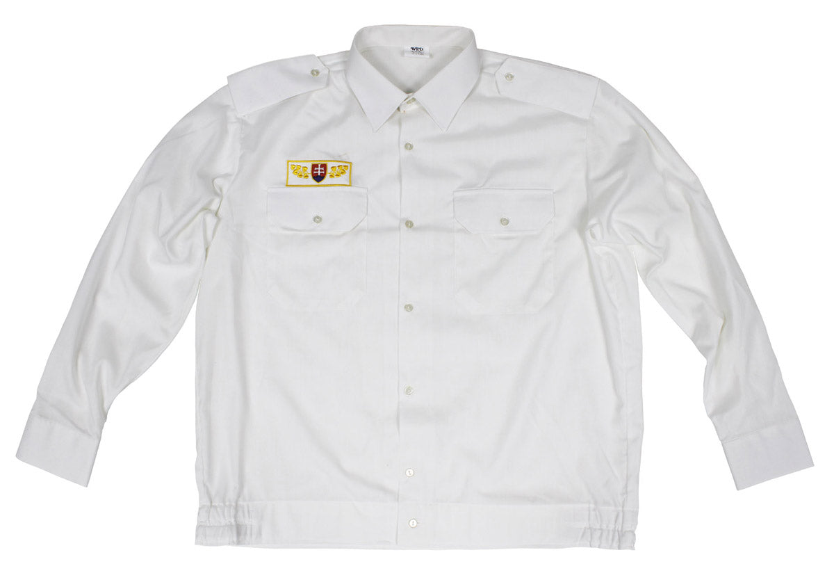 Chemise de service tchèque à manches longues en coton et polyester à pattes d'épaule, surplus comme neuf, lot de 10