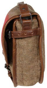 Sacoche bandoulière suisse PureTrash laine 600 g/m² 40 x 30 cm sangle simili cuir