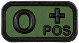 Patch groupe sanguin MFH 3D en caoutchouc 5 x 2,5 cm à dos auto-agrippant