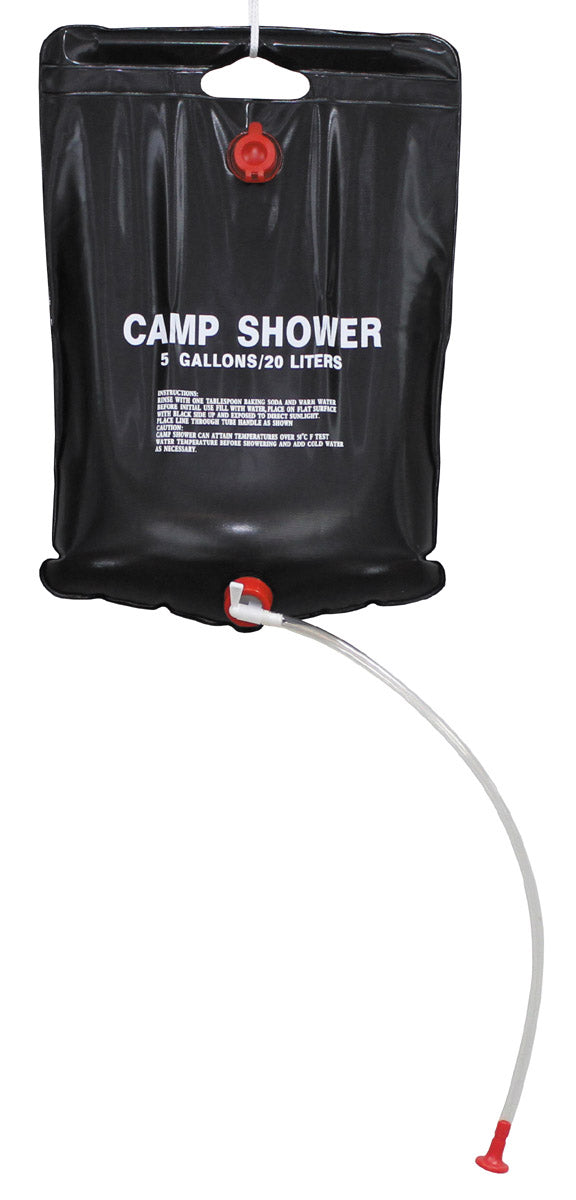Douche solaire MFH 20 litres en PVC 60 x 42 cm suspension et pommeau à valve