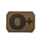 Patch groupe sanguin 0 positif Mil-Tec en PVC 3,8 x 2,8 cm à dos auto-agrippant