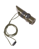 Sifflet de signalisation 6 en 1 Mil-Tec avec boussole, thermomètre, loupe, miroir et lampe