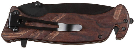 Couteau pliant Fox Outdoor manche bois allume-feu coupe-sangle et brise-vitre