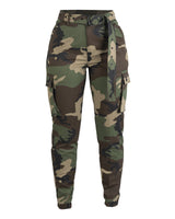 Pantalon cargo femme Mil-Tec en polyester-coton à taille haute et ceinture amovible
