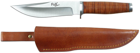 Couteau à lame fixe Ranger 16 Fox Outdoor lame 16 cm manche cuir et fourreau cuir