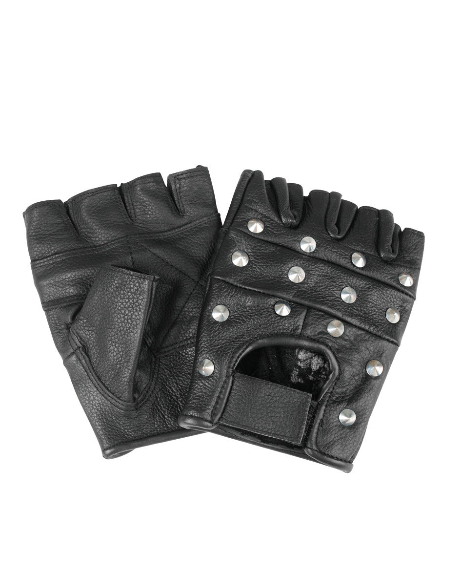 Gants mitaines Mil-Tec en cuir de bovin à rivets dorsaux et serrage auto-agrippant