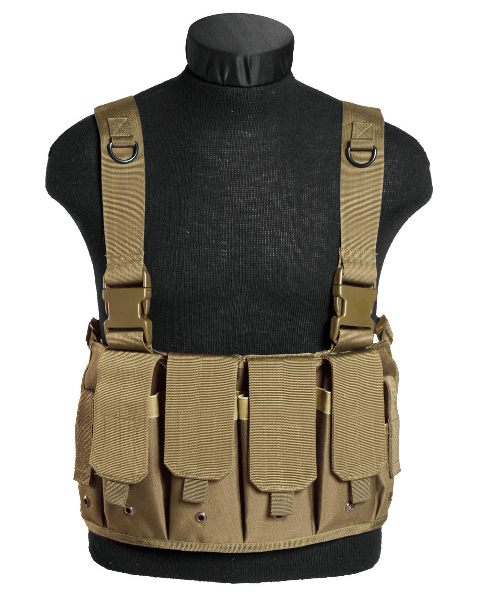 Gilet Chest Rig Mil-Tec en polyester enduit PVC 4 poches chargeurs et 2 poches pistolet
