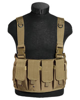 Gilet Chest Rig Mil-Tec en polyester enduit PVC 4 poches chargeurs et 2 poches pistolet