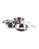 Kit de cuisine Mil-Tec 4 pièces en acier inoxydable 390 g avec filet de rangement