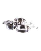 Kit de cuisine Mil-Tec 4 pièces en acier inoxydable 390 g avec filet de rangement