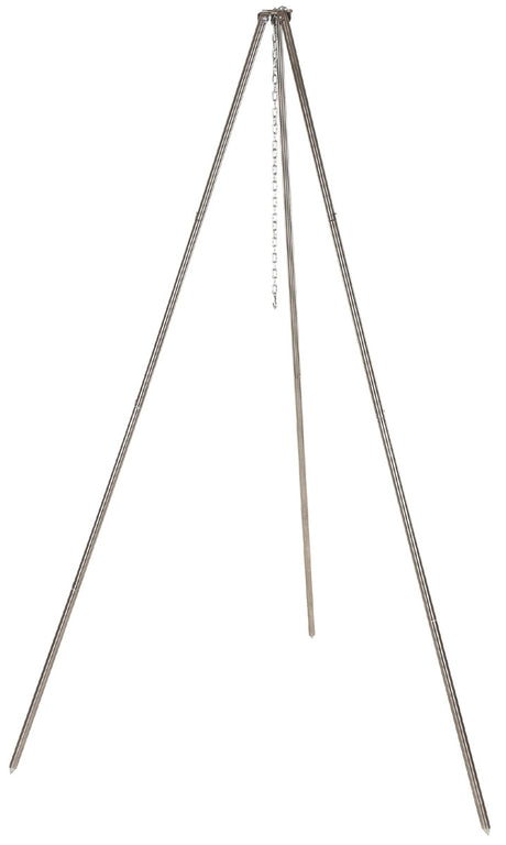 Trépied de cuisson Fox Outdoor en acier inoxydable réglable de 50 à 190 cm avec chaîne