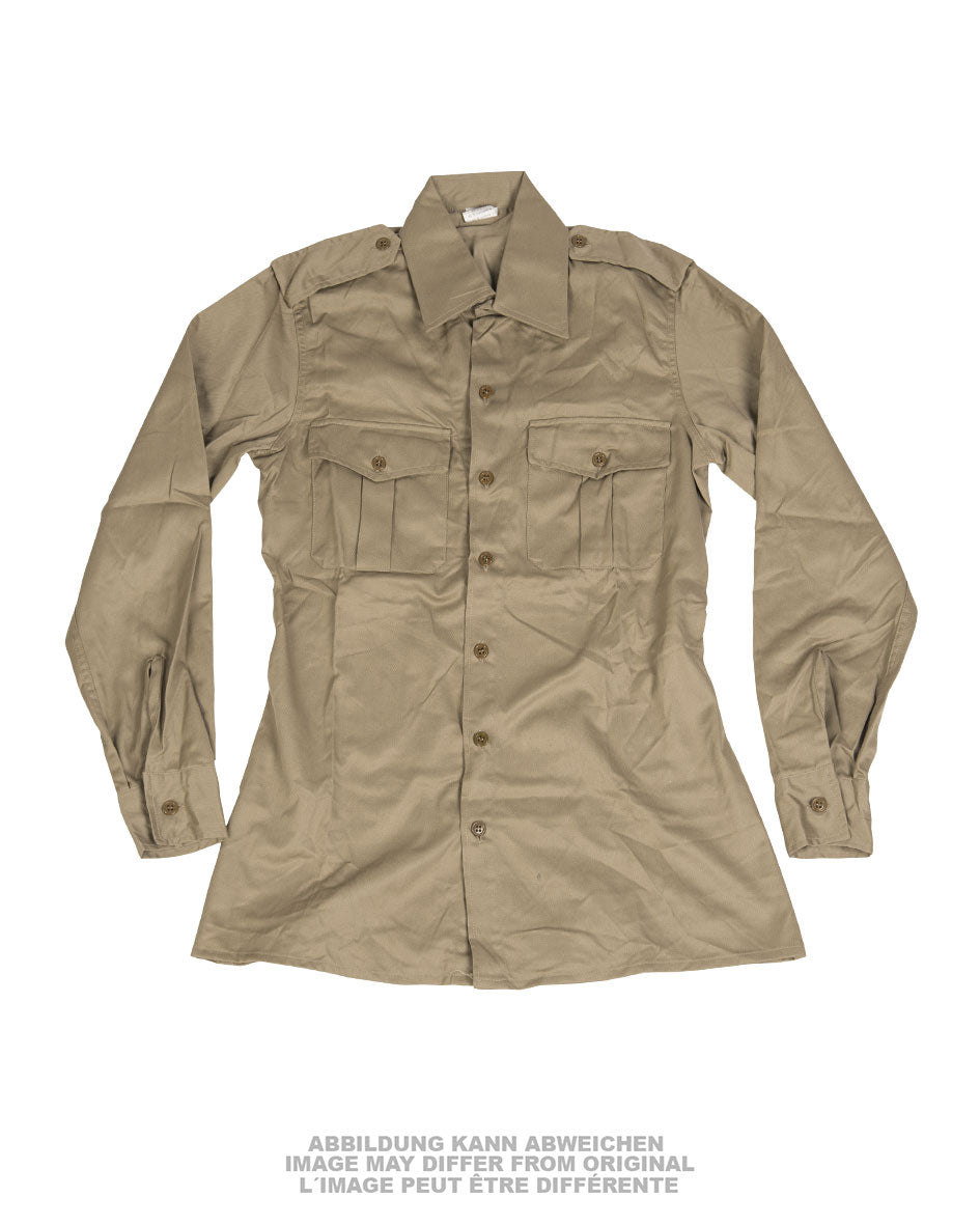 Chemise de service de l'armée italienne en polyester-coton, stock ancien
