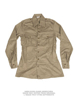 Chemise de service de l'armée italienne en polyester-coton, stock ancien