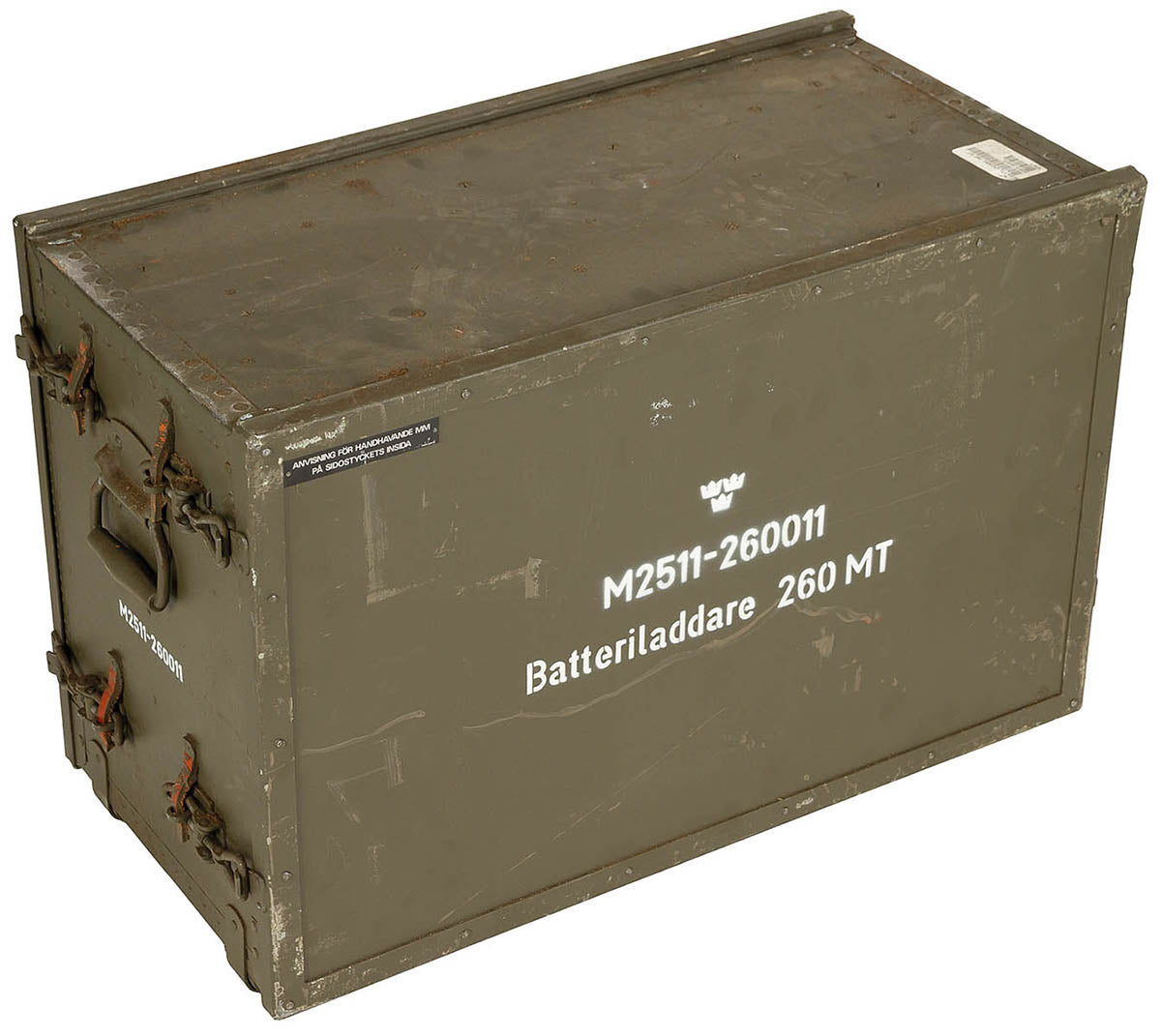 Chargeur de batterie suédois 260 mt, surplus d'occasion pour l'équipement de campagne
