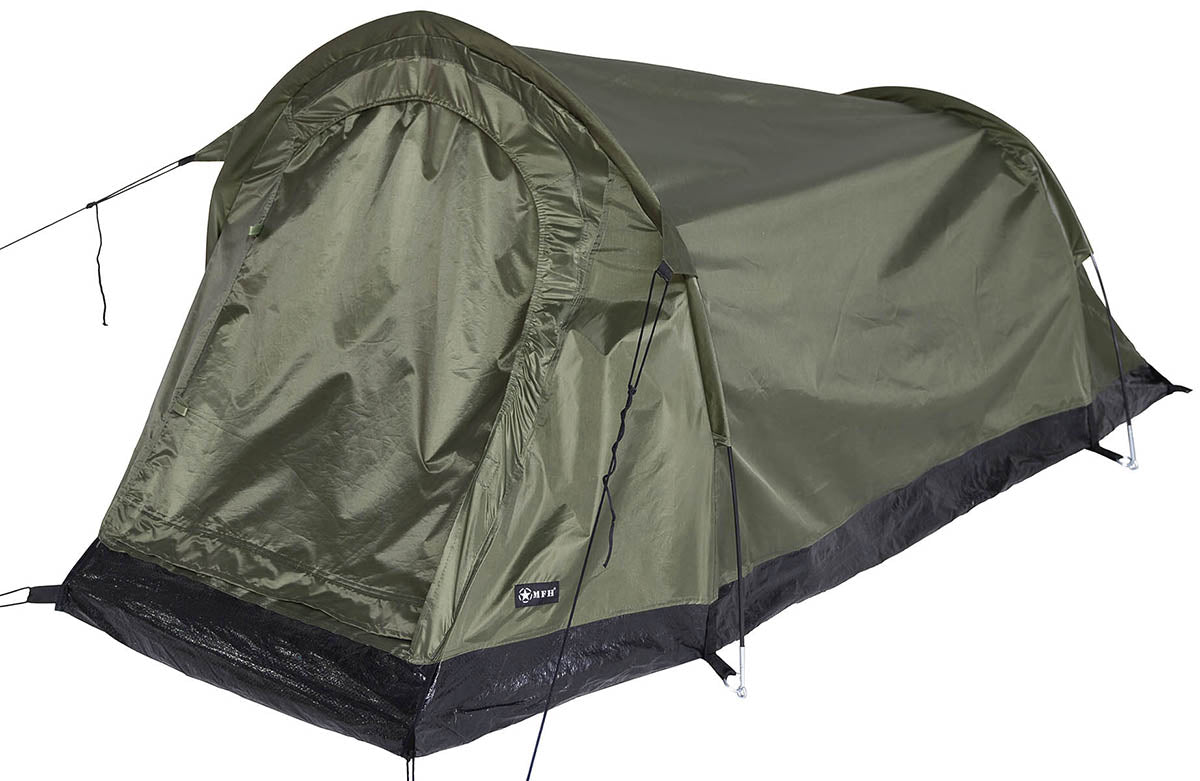 Tente tunnel MFH Hochstein 2 places arceaux fibre de verre 7 mm 220 x 130 cm