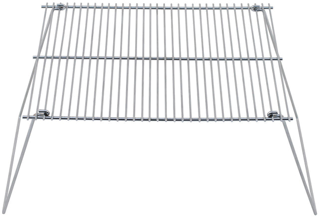 Grille à barbecue pliante Fox Outdoor en acier nickelé 38 x 25 cm, hauteur 27 cm