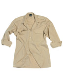 Chemise de service Mil-Tec manches longues en twill polycoton à pattes d'épaule amovibles
