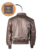 Blouson aviateur type A2 Mil-Tec en cuir nappa de chevre double coton glissiere YKK