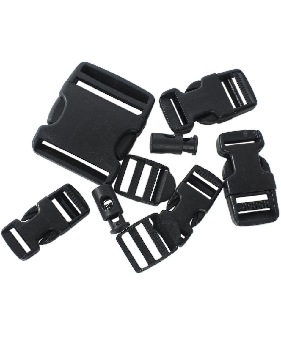 Jeu de boucles de rechange Mil-Tec en polyoxyméthylène 9 pièces de 20 à 50 mm