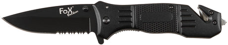 Couteau pliant Fox Outdoor lame semi-crantée 8,5 cm avec ergot d'ouverture rapide