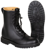 Chaussures de combat MFH en cuir à semelle cousue et laçage 9 œillets métalliques