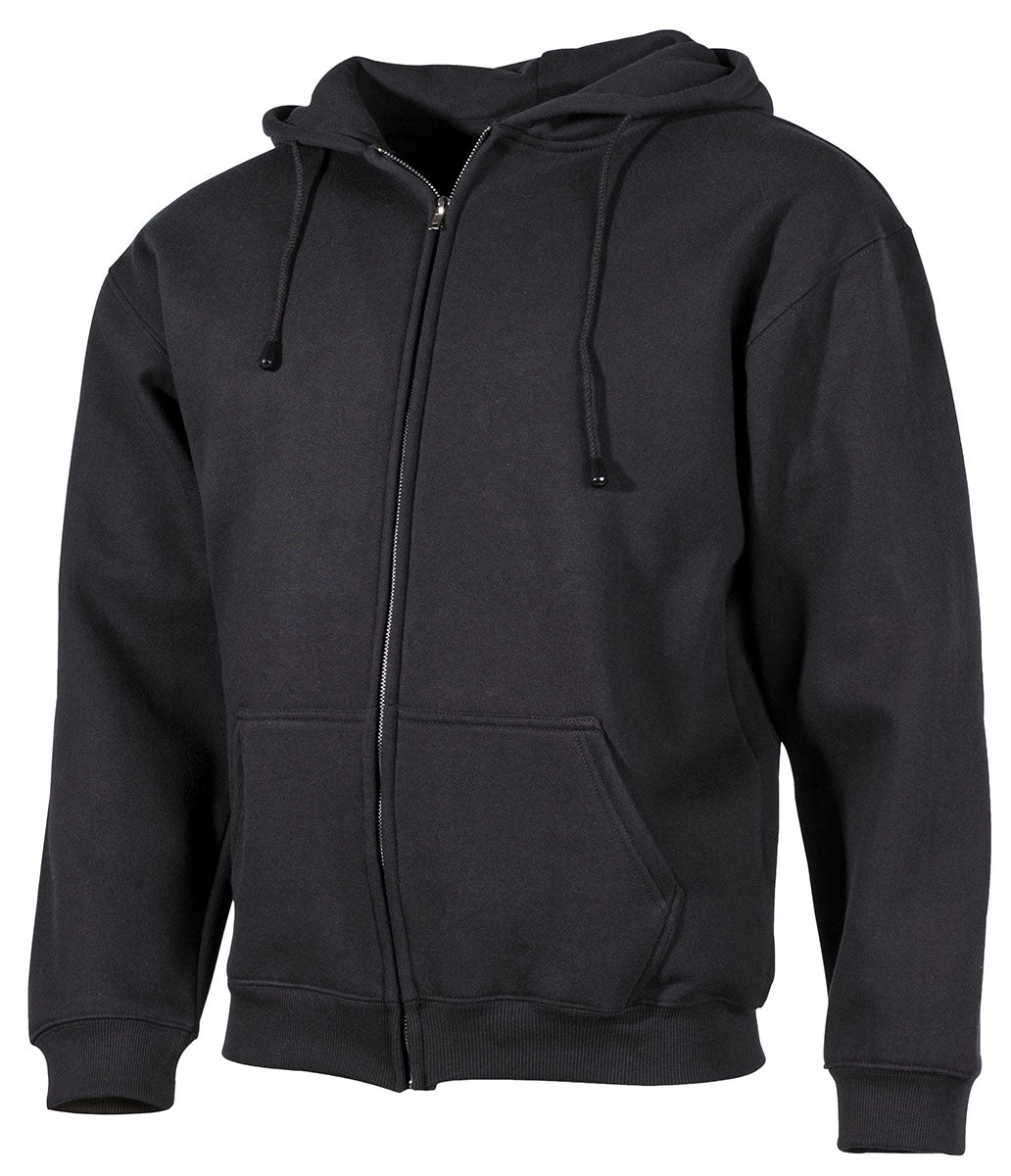 Veste sweat à capuche MFH 340 g/m² polycoton à glissière et deux poches plaquées