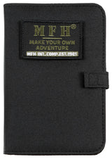 Organiseur A6 MFH 14 x 20 cm avec bloc de feuilles, porte-anneaux et écusson amovible
