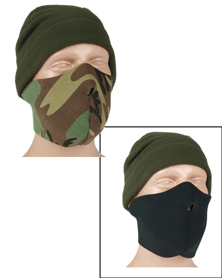 Masque de protection facial Mil-Tec en néoprène 2 mm réversible et réglable à la nuque