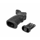 Poignée pistolet DLG Tactical caoutchoutée extension arrière empreintes de doigts 106 g
