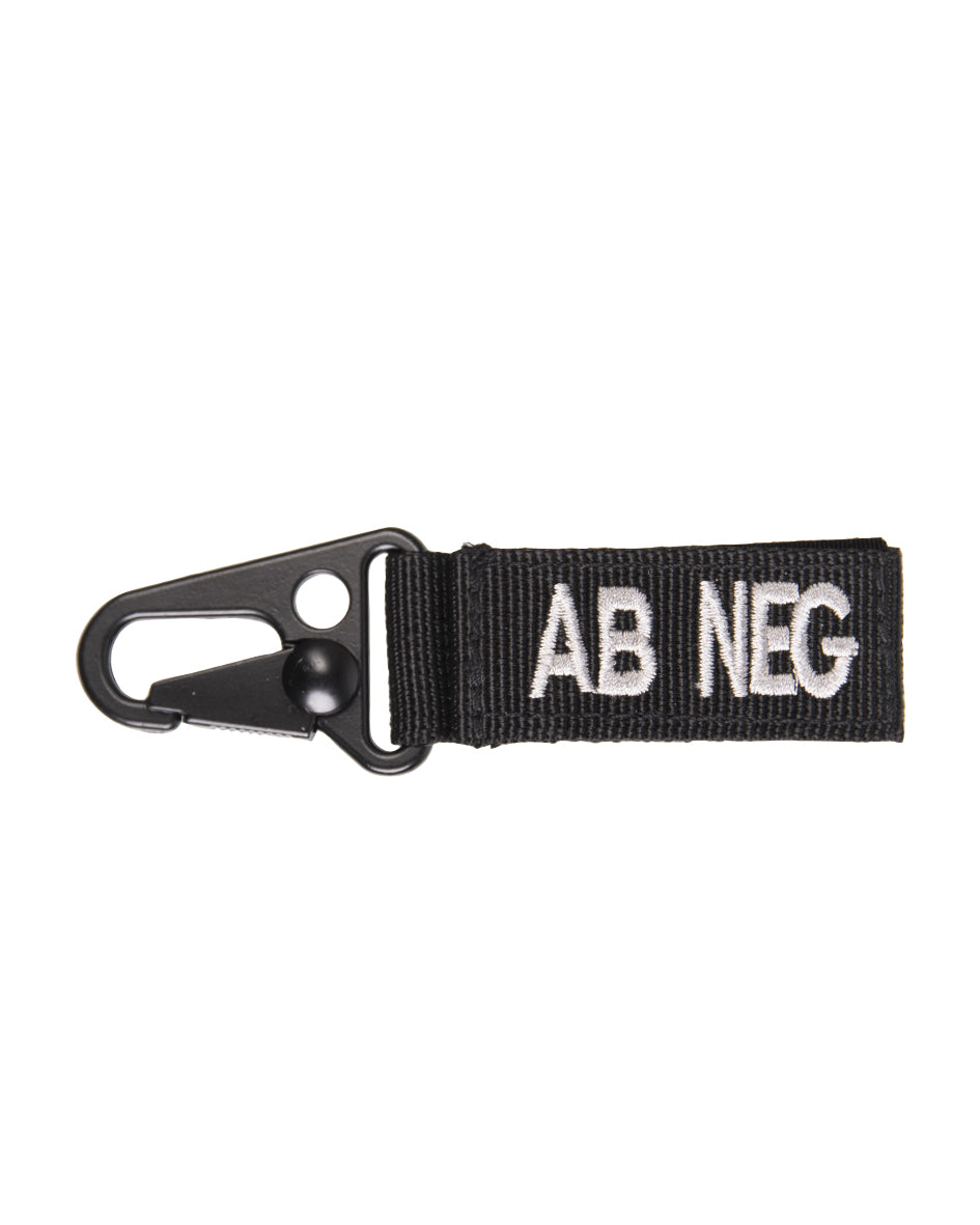 Porte-clés tactiques groupe sanguin AB négatif Mil-Tec lot de 5 auto-agrippant