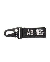 Porte-clés tactiques groupe sanguin AB négatif Mil-Tec lot de 5 auto-agrippant
