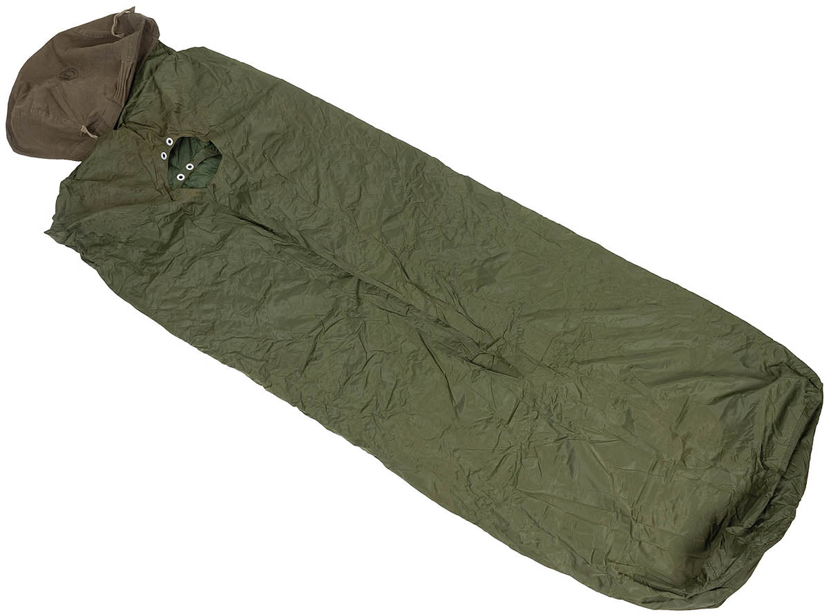 Sac de couchage hongrois de 200 x 85 cm, surplus d'occasion pour le transport et le rangement